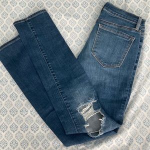 LOFT Distressed Skinny Jeans